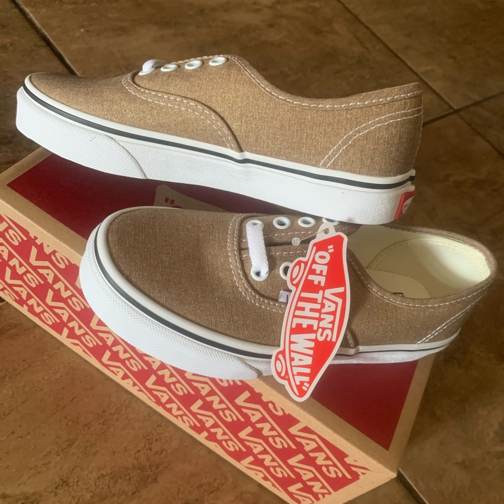 Brand new Vans Authentic shoe. Size 2. Bronze color with gold glitter *as shown*